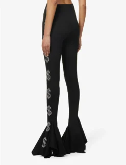 $ Martha Flared-leg High-rise Stretch-woven Trousers -Reiss Shop R04156853 BLACK ALT03