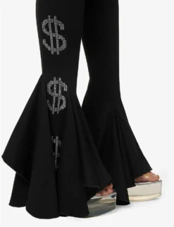 $ Martha Flared-leg High-rise Stretch-woven Trousers -Reiss Shop R04156853 BLACK ALT04