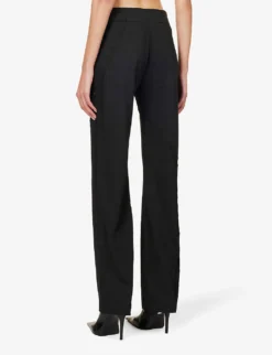 Coruscate Wrap-over Recycled Polyester And Wool-blend Trousers -Reiss Shop R04158015 BLACK ALT03