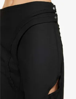 Coruscate Wrap-over Recycled Polyester And Wool-blend Trousers -Reiss Shop R04158015 BLACK ALT04