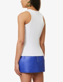 Circle-print Sleeveless Stretch-cotton Top 8 Circle-print Sleeveless Stretch-cotton Top -Reiss Shop R04158084 WHITE ALT03