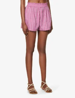 Faithfull The Brand Elva Striped Cotton-poplin Shorts -Reiss Shop R04158853 ADIASTRIPEPRINTLILAC ALT02