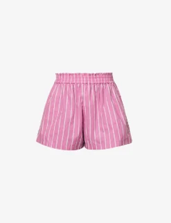 Faithfull The Brand Elva Striped Cotton-poplin Shorts