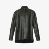 Bottega Veneta Intrecciato Dipped-hem Leather Shirt