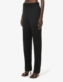 Bottega Veneta Sartorial Straight-leg Mid-rise Wool Trousers -Reiss Shop R04159981 BLACK ALT02