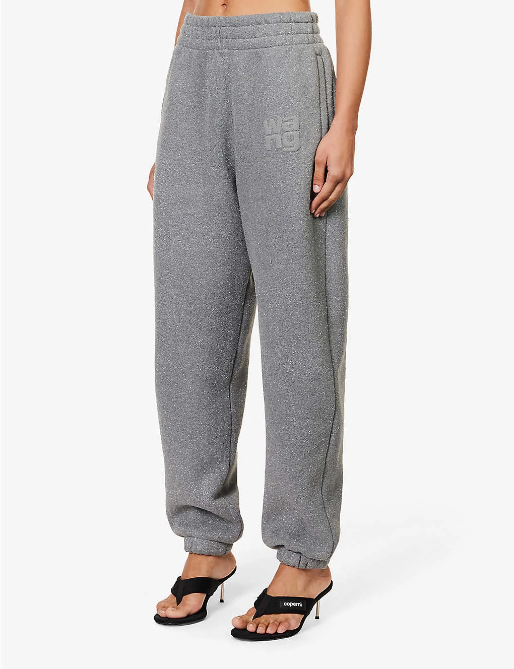 ALEXANDER WANG Glitter Terry Logo-print Mid-rise Cotton-blend Jogging Bottoms 3 ALEXANDER WANG Glitter Terry Logo-print Mid-rise Cotton-blend Jogging Bottoms - Image 3