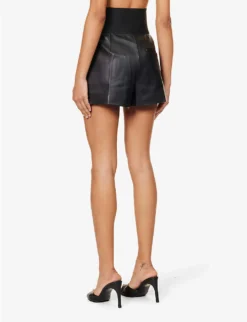 ALEXANDER WANG Safari High-rise Leather Shorts 9 ALEXANDER WANG Safari High-rise Leather Shorts -Reiss Shop R04160710 BLACK ALT03