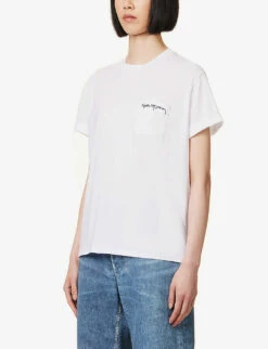 STELLA MCCARTNEY Embroidered Logo Cotton T-shirt -Reiss Shop R04160800 PUREWHITE ALT02