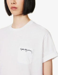 STELLA MCCARTNEY Embroidered Logo Cotton T-shirt -Reiss Shop R04160800 PUREWHITE ALT04
