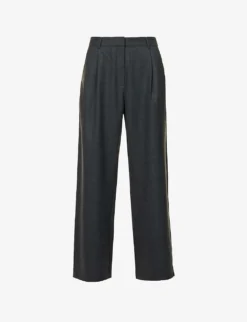 BEC + BRIDGE Jamie Wide-leg Mid-rise Wool-blend Trousers