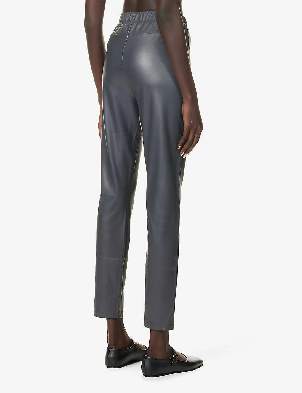 Max Mara Slim-fit Mid-rise Faux-leather Trousers 4 Max Mara Slim-fit Mid-rise Faux-leather Trousers - Image 4