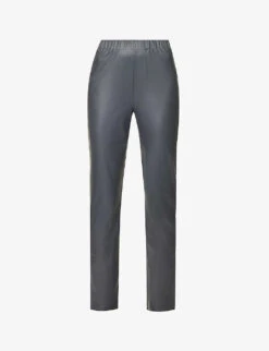 Max Mara Slim-fit Mid-rise Faux-leather Trousers