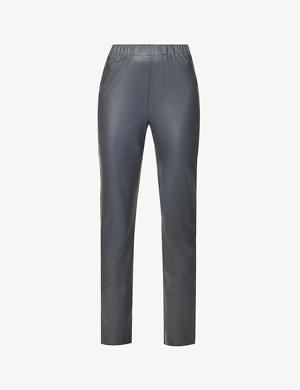 Max Mara Slim-fit Mid-rise Faux-leather Trousers 1 Max Mara Slim-fit Mid-rise Faux-leather Trousers