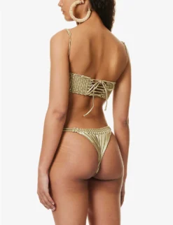 Weavelust Half-cup Bikini Top 8 Weavelust Half-cup Bikini Top -Reiss Shop R04161522 GOLD ALT03