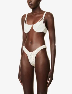 Openweave High-rise Bikini Bottoms 7 Openweave High-rise Bikini Bottoms -Reiss Shop R04161526 MILK ALT02