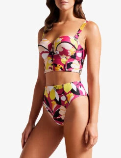 Ted Baker Marthya Floral-print High-waisted Bikini Bottoms -Reiss Shop R04162201 LTNUDE ALT02