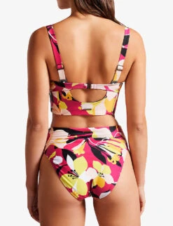Ted Baker Marthya Floral-print High-waisted Bikini Bottoms -Reiss Shop R04162201 LTNUDE ALT03