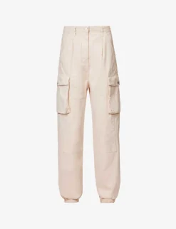 MOSCHINO Patch-pocket Tapered-leg Mid-rise Cotton Cargo Trousers