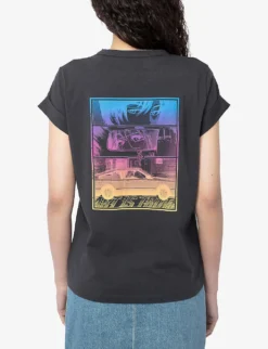 Zadig & Voltaire Anya Moon Logo-print Cotton T-shirt -Reiss Shop R04164057 CARBONE ALT03