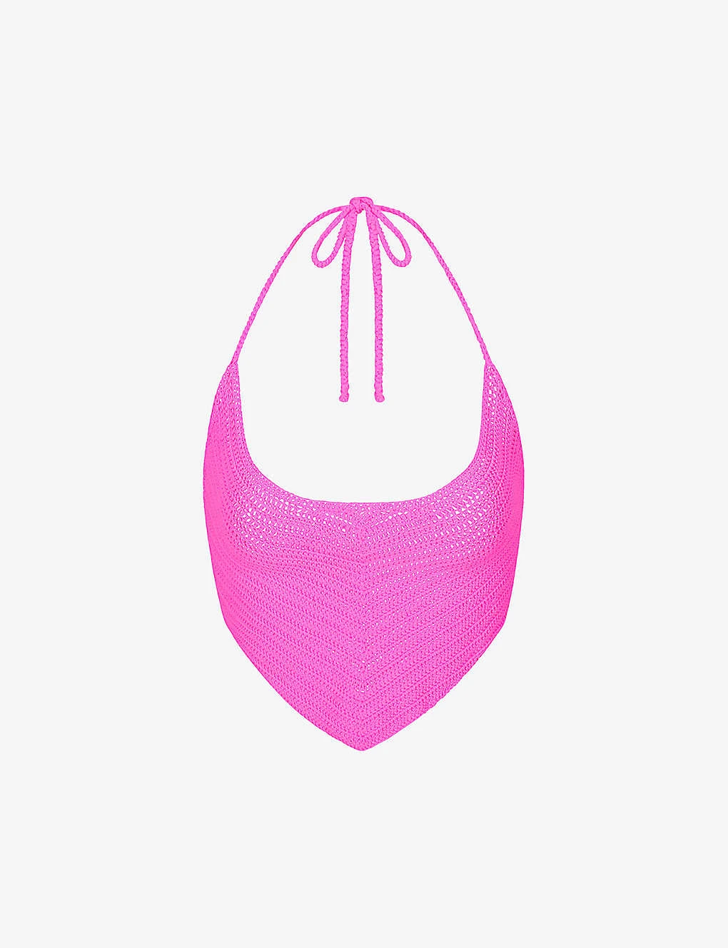 Halterneck Recycled Stretch-nylon Crochet Top 1 Halterneck Recycled Stretch-nylon Crochet Top