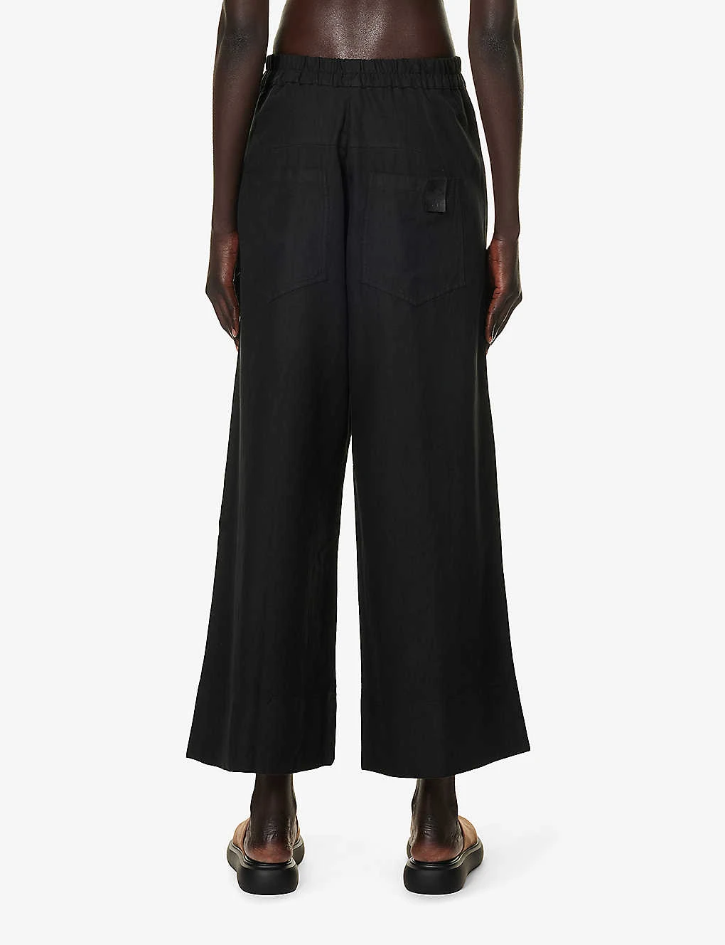 Relaxed-fit Wide-leg Cotton-linen Blend Trousers 4 Relaxed-fit Wide-leg Cotton-linen Blend Trousers - Image 4