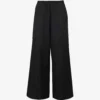 Relaxed-fit Wide-leg Cotton-linen Blend Trousers