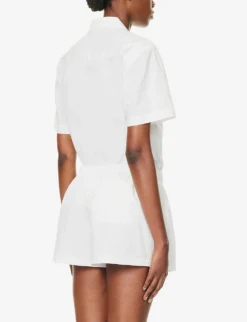 Core High-rise Cotton-poplin Pyjama Shorts -Reiss Shop R04164429 OPTICWHITE ALT02