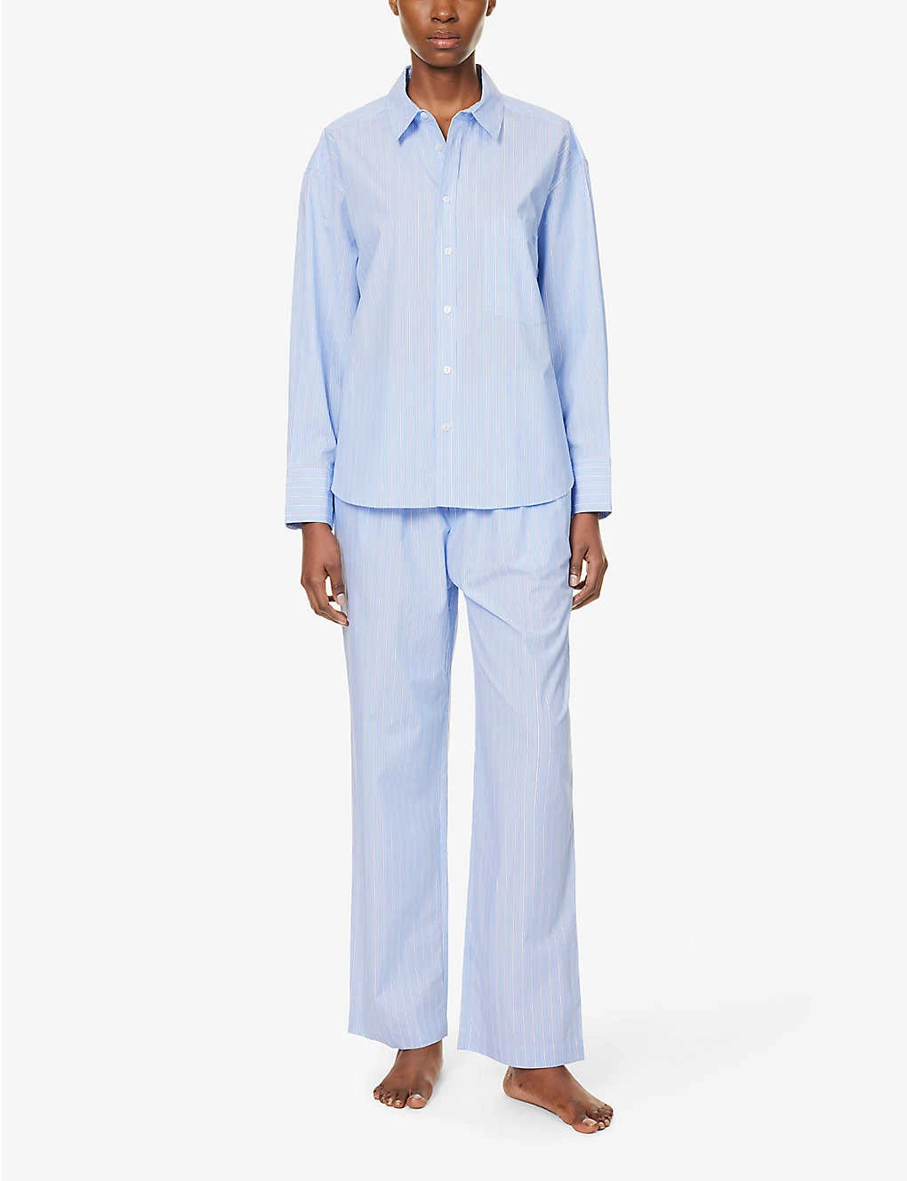 Striped Elasticated-waist Wide-leg High-rise Cotton-poplin Trousers 2 Striped Elasticated-waist Wide-leg High-rise Cotton-poplin Trousers - Image 2