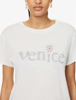 ERL Venice Floral-print Cotton-jersey T-shirt -Reiss Shop R04165346 WHITE ALT04