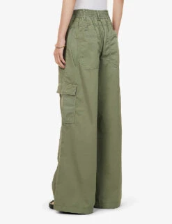 ME AND EM Wide-leg Low-rise Cotton Cargo Trousers -Reiss Shop R04165520 SUMMERKHAKI ALT03