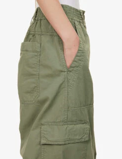 ME AND EM Wide-leg Low-rise Cotton Cargo Trousers -Reiss Shop R04165520 SUMMERKHAKI ALT04
