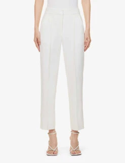 ME AND EM Straight-leg Mid-rise Stretch-woven Trousers -Reiss Shop R04165521 SOFTWHITE ALT02