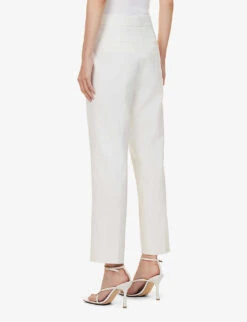ME AND EM Straight-leg Mid-rise Stretch-woven Trousers -Reiss Shop R04165521 SOFTWHITE ALT03
