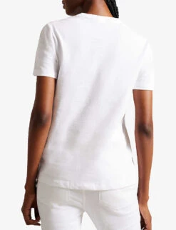 Ted Baker Esmayy Graphic-print Cotton T-shirt -Reiss Shop R04165568 WHITE ALT03