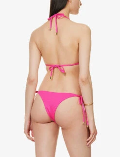 Palma Crinkled Recycled-polyester-blend Triangle Bikini Top -Reiss Shop R04165694 FUCHSIACRINKLE ALT02
