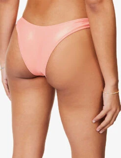 It's Now Cool Luxe Metallic Mid-rise Bikini Bottoms 8 It's Now Cool Luxe Metallic Mid-rise Bikini Bottoms -Reiss Shop R04165803 CANDY ALT03