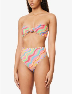 It's Now Cool Rainbow Knotted Bikini Top -Reiss Shop R04165809 RAINBOW ALT02
