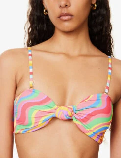 It's Now Cool Rainbow Knotted Bikini Top -Reiss Shop R04165809 RAINBOW ALT04