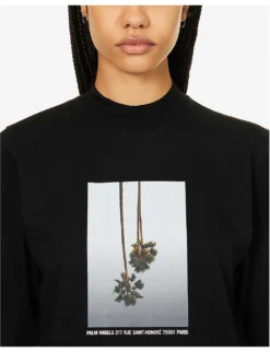 Palm Angels Brand-print Cropped Cotton-jersey T-shirt -Reiss Shop R04166261 BLACKLIGHTGREY ALT04