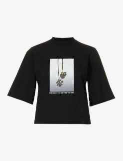 Palm Angels Brand-print Cropped Cotton-jersey T-shirt