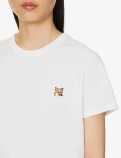 Fox-appliqué Regular-fit Cotton-jersey T-shirt -Reiss Shop R04166299 WHITE ALT04