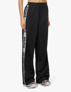 Reflective-trim Drawstring-waist Recycled-polyester Jogging Bottoms -Reiss Shop R04166477 BLACK ALT02