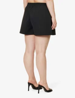 GOOD AMERICAN Scuba Drawstring-waistband Regular-fit Stretch-woven Shorts -Reiss Shop R04166621 BLACK001 ALT03