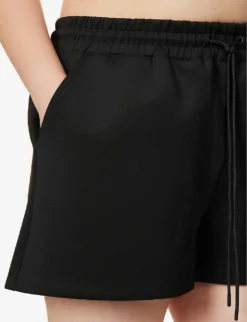 GOOD AMERICAN Scuba Drawstring-waistband Regular-fit Stretch-woven Shorts -Reiss Shop R04166621 BLACK001 ALT04