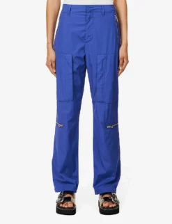 Rag & Bone Kai Tapered-leg High-rise Cotton-poplin Trousers -Reiss Shop R04166657 BRTBLUE ALT02