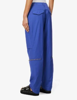 Rag & Bone Kai Tapered-leg High-rise Cotton-poplin Trousers -Reiss Shop R04166657 BRTBLUE ALT03