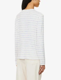 Rag & Bone Stripe Split-hem Knit Jumper -Reiss Shop R04166660 BLUEWHT ALT03
