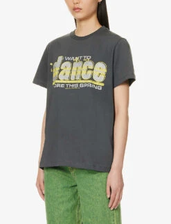 Ganni Dance Graphic-print Relaxed-fit Organic Cotton-jersey T-shirt 7 Ganni Dance Graphic-print Relaxed-fit Organic Cotton-jersey T-shirt -Reiss Shop R04167530 VOLCANICASH ALT02
