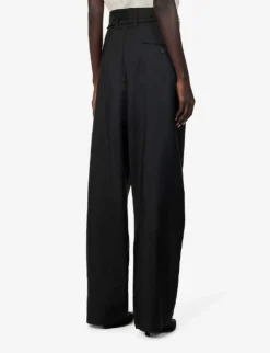 Gachnik Wide-leg Silk And Wool-blend Trousers 8 Gachnik Wide-leg Silk And Wool-blend Trousers -Reiss Shop R04168305 BLACK ALT03