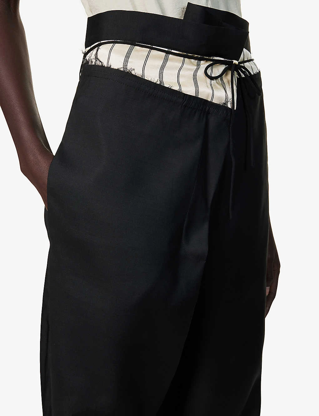 Gachnik Wide-leg Silk And Wool-blend Trousers 5 Gachnik Wide-leg Silk And Wool-blend Trousers - Image 5